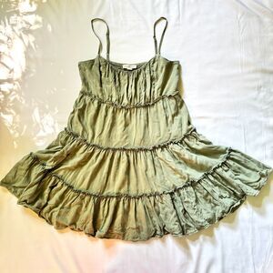 Aeropostale Mini Dress Tiered Green Sun Dress Size Medium